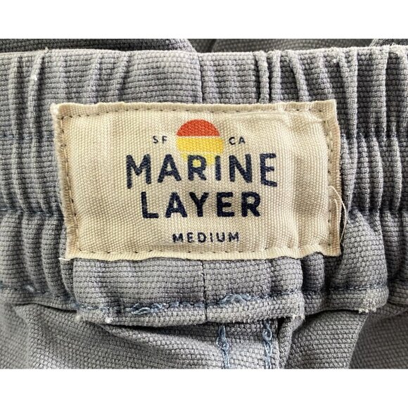 MARINE LAYER Women Elastic Waist Shorts Drawstring Sz M Gray Faded Beach 24-1 - Picture 9 of 10
